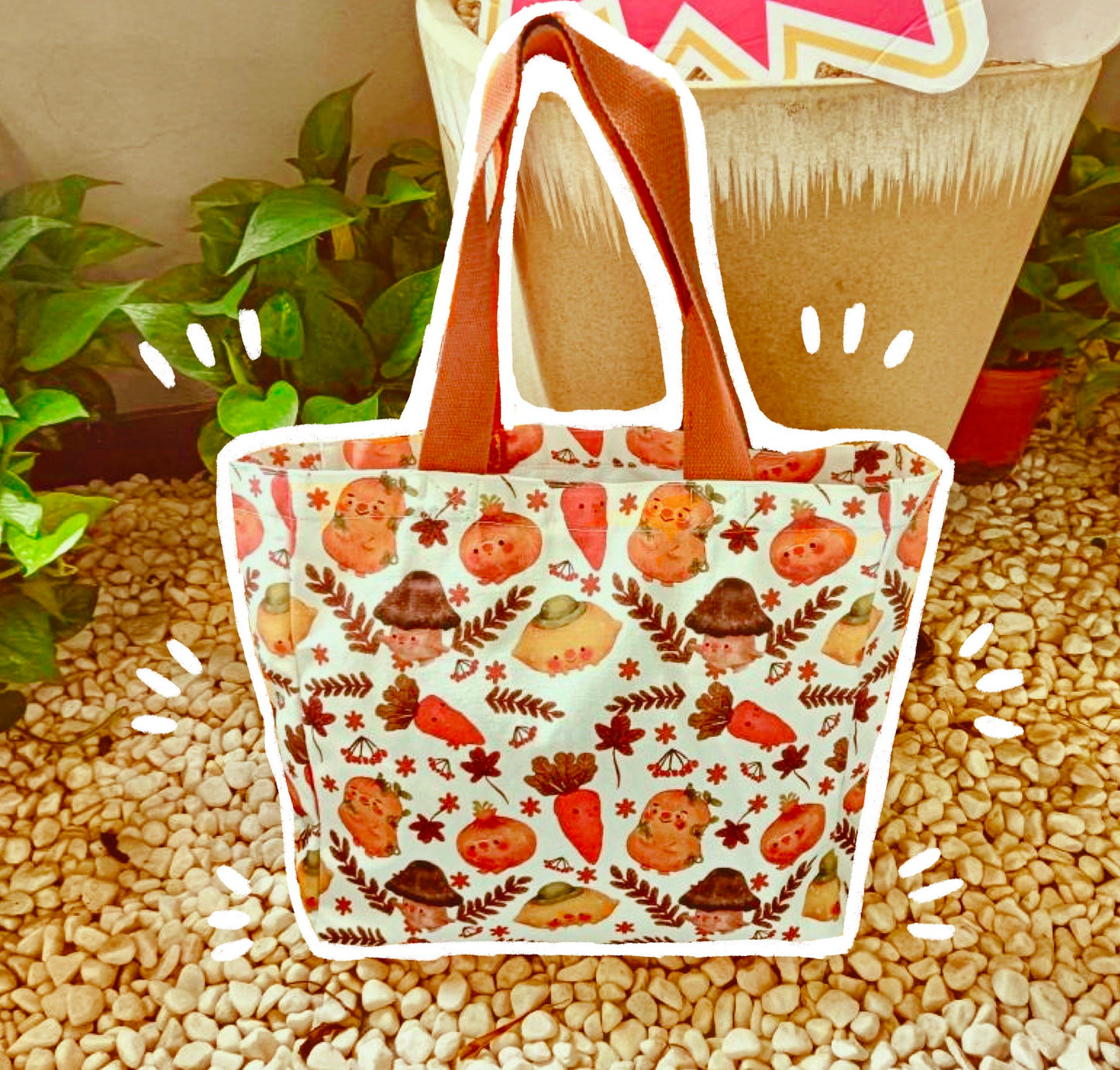 autumn inspired tote bag